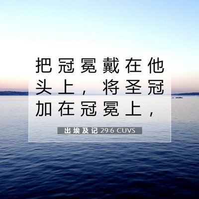 Picture 07 - 出 埃 及 记 29:6 CUVS - 把 冠 冕 戴 在 他 头 上 ， 将 圣 冠 - Bible Verse Picture