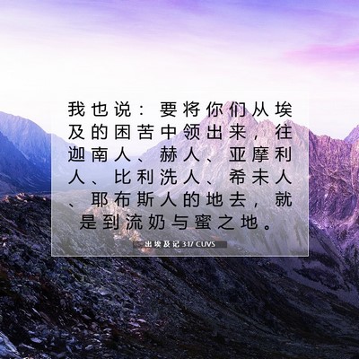 Picture 07 - 出 埃 及 记 3:17 CUVS - 我 也 说 ： 要 将 你 们 从 埃 及 的 - Bible Verse Picture