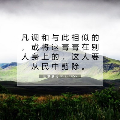 Picture 07 - 出 埃 及 记 30:33 CUVS - 凡 调 和 与 此 相 似 的 ， 或 将 这 - Bible Verse Picture