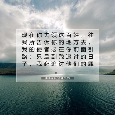 Picture 07 - 出 埃 及 记 32:34 CUVS - 现 在 你 去 领 这 百 姓 ， 往 我 所 - Bible Verse Picture