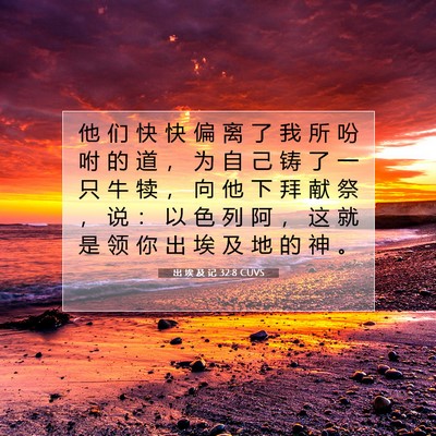 Picture 07 - 出 埃 及 记 32:8 CUVS - 他 们 快 快 偏 离 了 我 所 吩 咐 的 - Bible Verse Picture