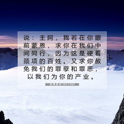Picture 07 - 出 埃 及 记 34:9 CUVS - 说 ： 主 阿 ， 我 若 在 你 眼 前 蒙 - Bible Verse Picture