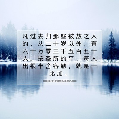 Picture 07 - 出 埃 及 记 38:26 CUVS - 凡 过 去 归 那 些 被 数 之 人 的 ， - Bible Verse Picture