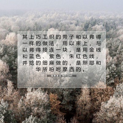 Picture 07 - 出 埃 及 记 39:5 CUVS - 其 上 巧 工 织 的 带 子 和 以 弗 得 - Bible Verse Picture