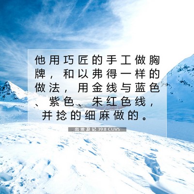 Picture 07 - 出 埃 及 记 39:8 CUVS - 他 用 巧 匠 的 手 工 做 胸 牌 ， 和 - Bible Verse Picture