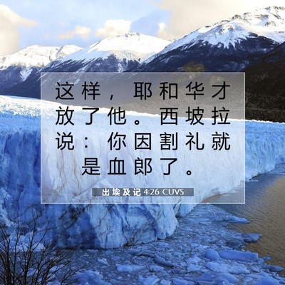Picture 07 - 出 埃 及 记 4:26 CUVS - 这 样 ， 耶 和 华 才 放 了 他 。 西 - Bible Verse Picture