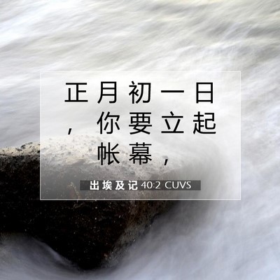 Picture 07 - 出 埃 及 记 40:2 CUVS - 正 月 初 一 日 ， 你 要 立 起 帐 幕 - Bible Verse Picture