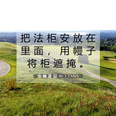 Picture 07 - 出 埃 及 记 40:3 CUVS - 把 法 柜 安 放 在 里 面 ， 用 幔 子 - Bible Verse Picture