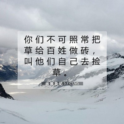 Picture 07 - 出 埃 及 记 5:7 CUVS - 你 们 不 可 照 常 把 草 给 百 姓 做 - Bible Verse Picture