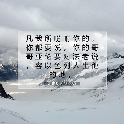 Picture 07 - 出 埃 及 记 7:2 CUVS - 凡 我 所 吩 咐 你 的 ， 你 都 要 说 - Bible Verse Picture