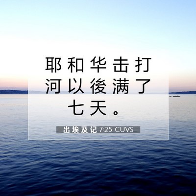 Picture 07 - 出 埃 及 记 7:25 CUVS - 耶 和 华 击 打 河 以 後 满 了 七 天 - Bible Verse Picture