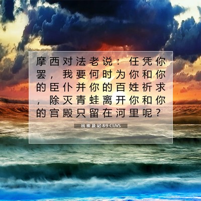 Picture 07 - 出 埃 及 记 8:9 CUVS - 摩 西 对 法 老 说 ： 任 凭 你 罢 ， - Bible Verse Picture