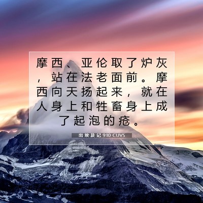 Picture 07 - 出 埃 及 记 9:10 CUVS - 摩 西 、 亚 伦 取 了 炉 灰 ， 站 在 - Bible Verse Picture