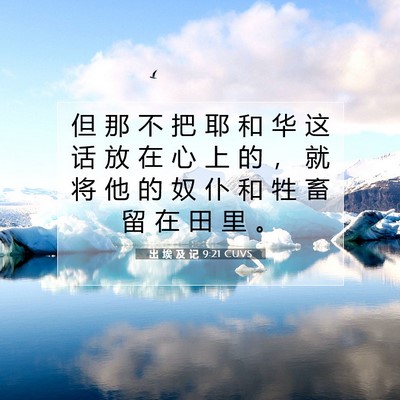 Picture 07 - 出 埃 及 记 9:21 CUVS - 但 那 不 把 耶 和 华 这 话 放 在 心 - Bible Verse Picture