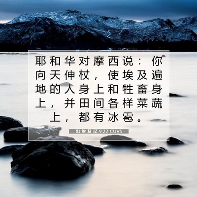 Picture 07 - 出 埃 及 记 9:22 CUVS - 耶 和 华 对 摩 西 说 ： 你 向 天 伸 - Bible Verse Picture