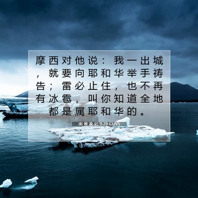 Picture 07 - 出 埃 及 记 9:29 CUVS - 摩 西 对 他 说 ： 我 一 出 城 ， 就 - Bible Verse Picture