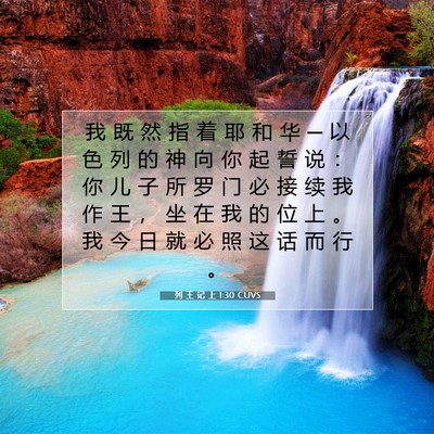 Picture 07 - 列 王 记 上 1:30 CUVS - 我 既 然 指 着 耶 和 华 ─ 以 色 列 - Bible Verse Picture