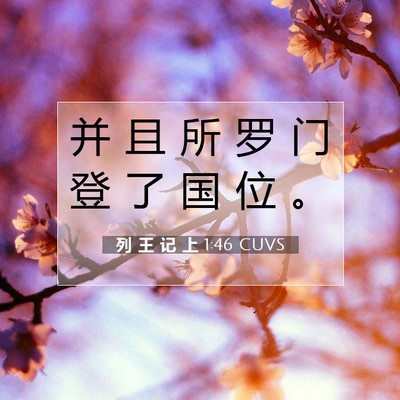 Picture 07 - 列 王 记 上 1:46 CUVS - 并 且 所 罗 门 登 了 国 位 - Bible Verse Picture