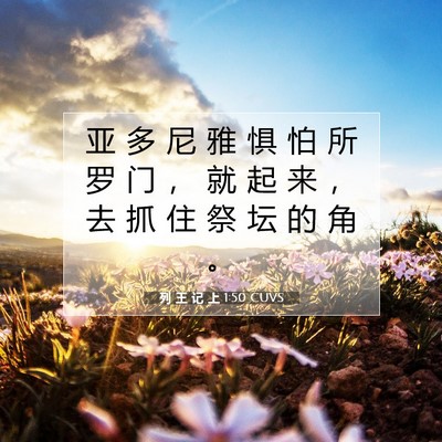 Picture 07 - 列 王 记 上 1:50 CUVS - 亚 多 尼 雅 惧 怕 所 罗 门 ， 就 起 - Bible Verse Picture
