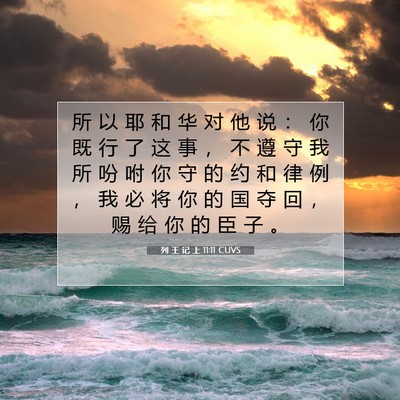 Picture 07 - 列 王 记 上 11:11 CUVS - 所 以 耶 和 华 对 他 说 ： 你 既 行 - Bible Verse Picture