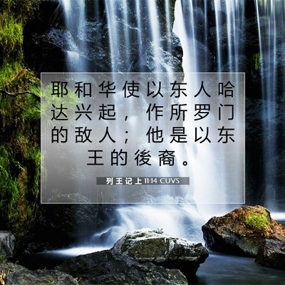 Picture 07 - 列 王 记 上 11:14 CUVS - 耶 和 华 使 以 东 人 哈 达 兴 起 ， - Bible Verse Picture
