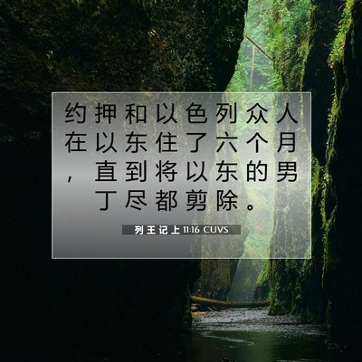 Picture 07 - 列 王 记 上 11:16 CUVS - 约 押 和 以 色 列 众 人 在 以 东 住 - Bible Verse Picture