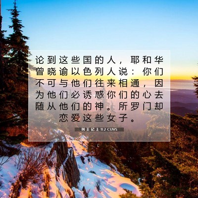 Picture 07 - 列 王 记 上 11:2 CUVS - 论 到 这 些 国 的 人 ， 耶 和 华 曾 - Bible Verse Picture