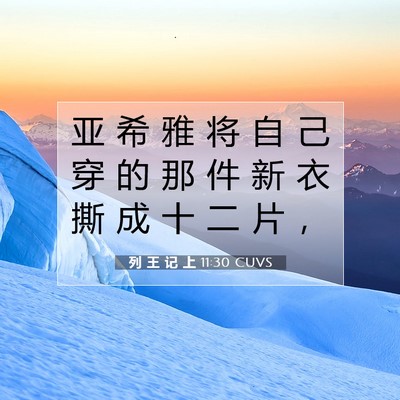 Picture 07 - 列 王 记 上 11:30 CUVS - 亚 希 雅 将 自 己 穿 的 那 件 新 衣 - Bible Verse Picture