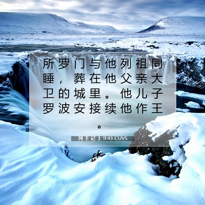 Picture 07 - 列 王 记 上 11:43 CUVS - 所 罗 门 与 他 列 祖 同 睡 ， 葬 在 - Bible Verse Picture