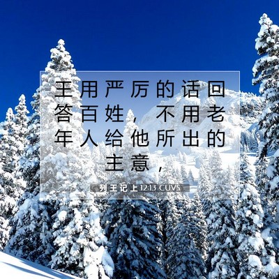 Picture 07 - 列 王 记 上 12:13 CUVS - 王 用 严 厉 的 话 回 答 百 姓 ， 不 - Bible Verse Picture