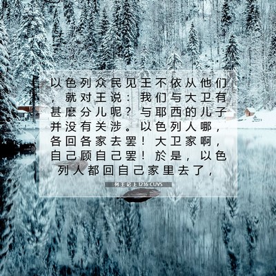 Picture 07 - 列 王 记 上 12:16 CUVS - 以 色 列 众 民 见 王 不 依 从 他 们 - Bible Verse Picture