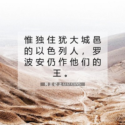 Picture 07 - 列 王 记 上 12:17 CUVS - 惟 独 住 犹 大 城 邑 的 以 色 列 人 - Bible Verse Picture