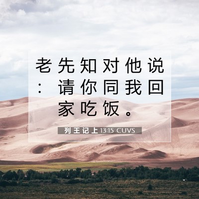 Picture 07 - 列 王 记 上 13:15 CUVS - 老 先 知 对 他 说 ： 请 你 同 我 回 - Bible Verse Picture
