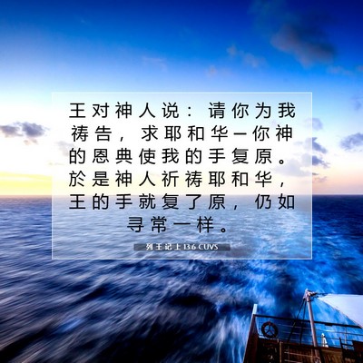 Picture 07 - 列 王 记 上 13:6 CUVS - 王 对 神 人 说 ： 请 你 为 我 祷 告 - Bible Verse Picture