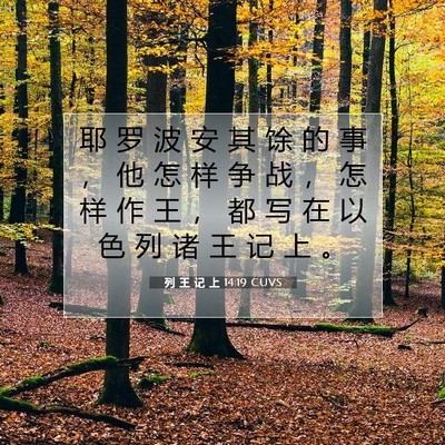 Picture 07 - 列 王 记 上 14:19 CUVS - 耶 罗 波 安 其 馀 的 事 ， 他 怎 样 - Bible Verse Picture