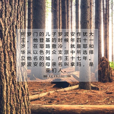 Picture 07 - 列 王 记 上 14:21 CUVS - 所 罗 门 的 儿 子 罗 波 安 作 犹 大 - Bible Verse Picture