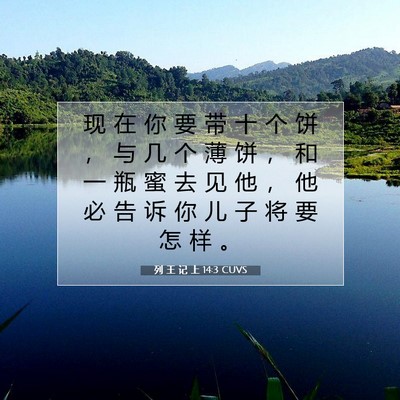 Picture 07 - 列 王 记 上 14:3 CUVS - 现 在 你 要 带 十 个 饼 ， 与 几 个 - Bible Verse Picture