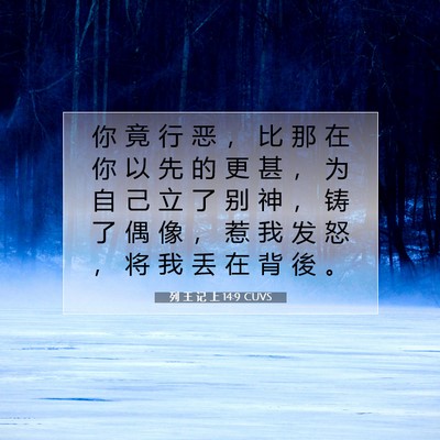 Picture 07 - 列 王 记 上 14:9 CUVS - 你 竟 行 恶 ， 比 那 在 你 以 先 的 - Bible Verse Picture