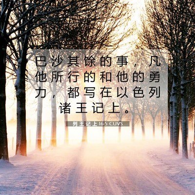 Picture 07 - 列 王 记 上 16:5 CUVS - 巴 沙 其 馀 的 事 ， 凡 他 所 行 的 - Bible Verse Picture