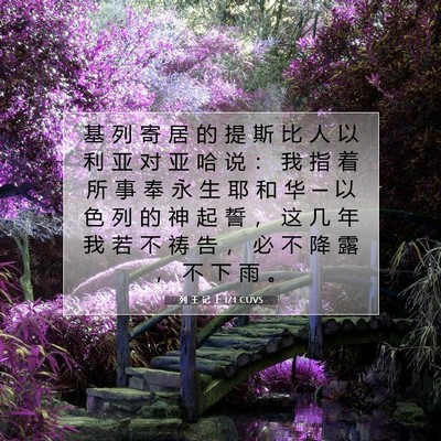 Picture 07 - 列 王 记 上 17:1 CUVS - 基 列 寄 居 的 提 斯 比 人 以 利 亚 - Bible Verse Picture