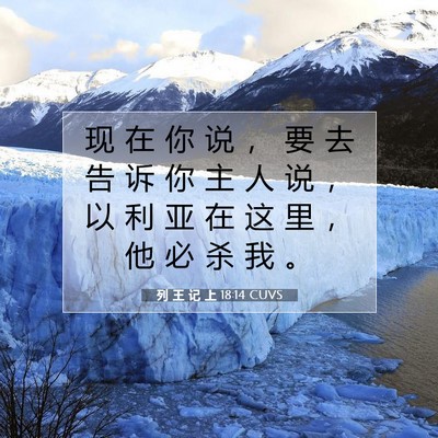 Picture 07 - 列 王 记 上 18:14 CUVS - 现 在 你 说 ， 要 去 告 诉 你 主 人 - Bible Verse Picture