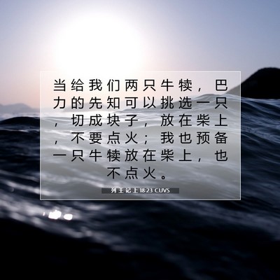 Picture 07 - 列 王 记 上 18:23 CUVS - 当 给 我 们 两 只 牛 犊 ， 巴 力 的 - Bible Verse Picture