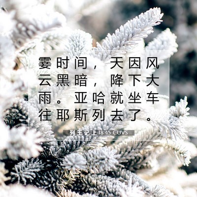Picture 07 - 列 王 记 上 18:45 CUVS - 霎 时 间 ， 天 因 风 云 黑 暗 ， 降 - Bible Verse Picture
