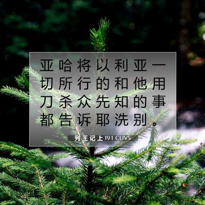 Picture 07 - 列 王 记 上 19:1 CUVS - 亚 哈 将 以 利 亚 一 切 所 行 的 和 - Bible Verse Picture