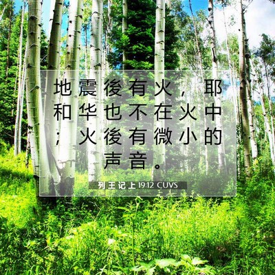 Picture 07 - 列 王 记 上 19:12 CUVS - 地 震 後 有 火 ， 耶 和 华 也 不 在 - Bible Verse Picture