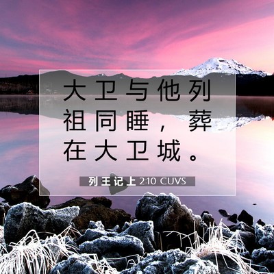 Picture 07 - 列 王 记 上 2:10 CUVS - 大 卫 与 他 列 祖 同 睡 ， 葬 在 大 - Bible Verse Picture