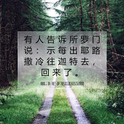 Picture 07 - 列 王 记 上 2:41 CUVS - 有 人 告 诉 所 罗 门 说 ： 示 每 出 - Bible Verse Picture