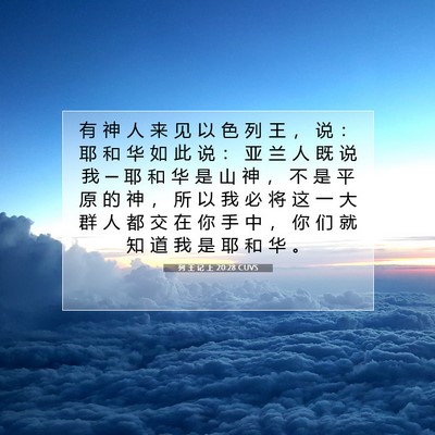 Picture 07 - 列 王 记 上 20:28 CUVS - 有 神 人 来 见 以 色 列 王 ， 说 ： - Bible Verse Picture