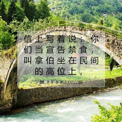 Picture 07 - 列 王 记 上 21:9 CUVS - 信 上 写 着 说 ： 你 们 当 宣 告 禁 - Bible Verse Picture