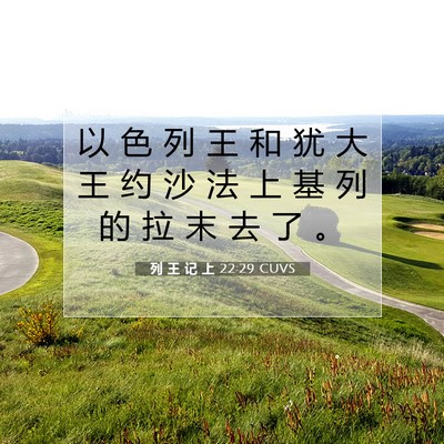 Picture 07 - 列 王 记 上 22:29 CUVS - 以 色 列 王 和 犹 大 王 约 沙 法 上 - Bible Verse Picture